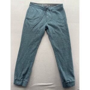Vissla Mens Jogger Sweatpants Teal Heather Fleece Lined Drawstring Size Medium